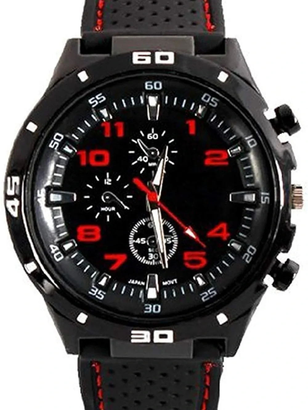 Sporty Black and Red Men's Chronograph Watch NWT